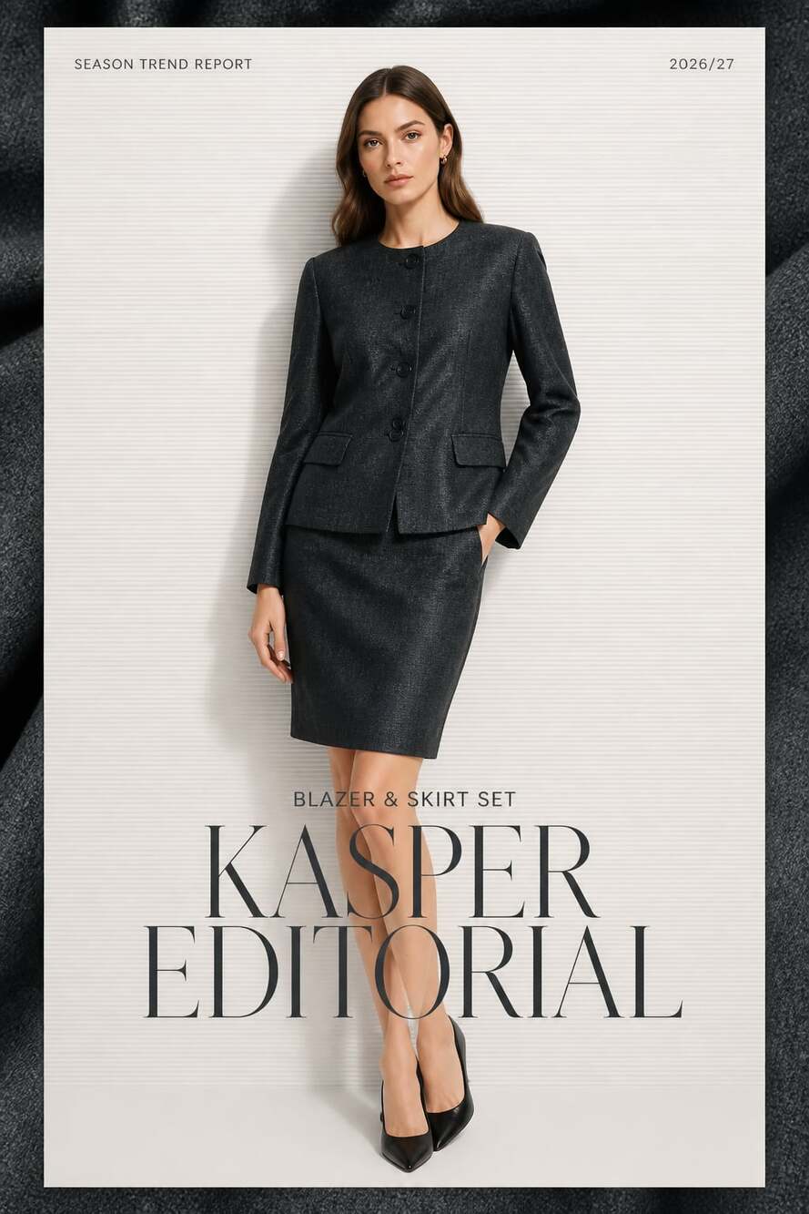 Kasper Women's Grey 2-Piece Suit Set, Size 18